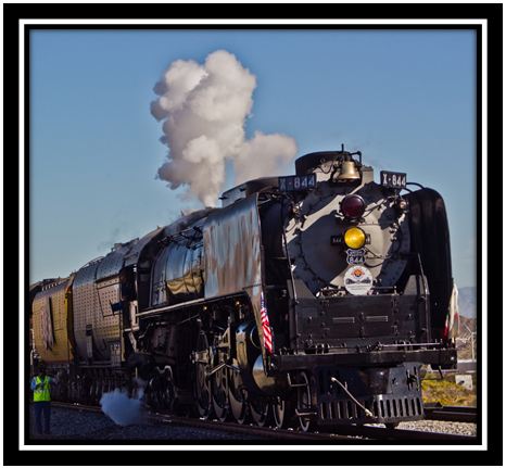 Union Pacific 844 steam engine in Southern California, November 2011
