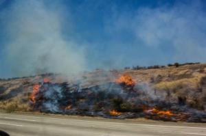 Fire on the freeway