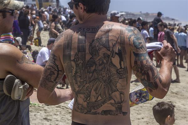 Tattoos at the Surf Dog Competition in Imperial Beach, California on June 22, 2013