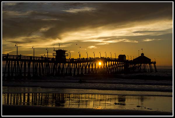 Sunset at the pier in Imperial Beach, California