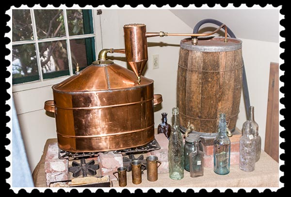 Replica of a whiskey still in the Davis-Horton House, San Diego