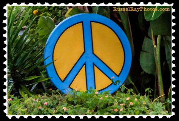 Peace symbol in Ocean Beach stamp