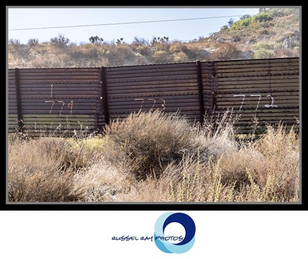 Border wall in San Diego County